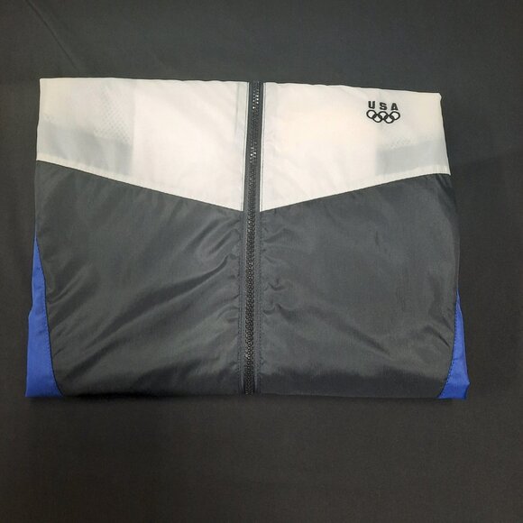 Vintage 90s JCPenney USA Olympics Windbreaker Jacket Adult Size Large Nylon Blue - Picture 8 of 8
